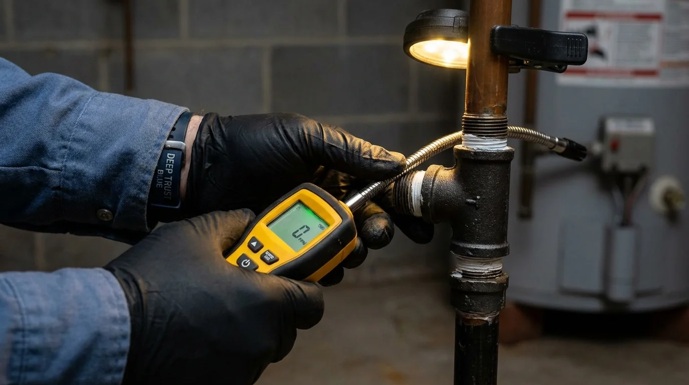 Gas leak detection with electronic sniffer by Johns Plumbing LLC in Bozeman