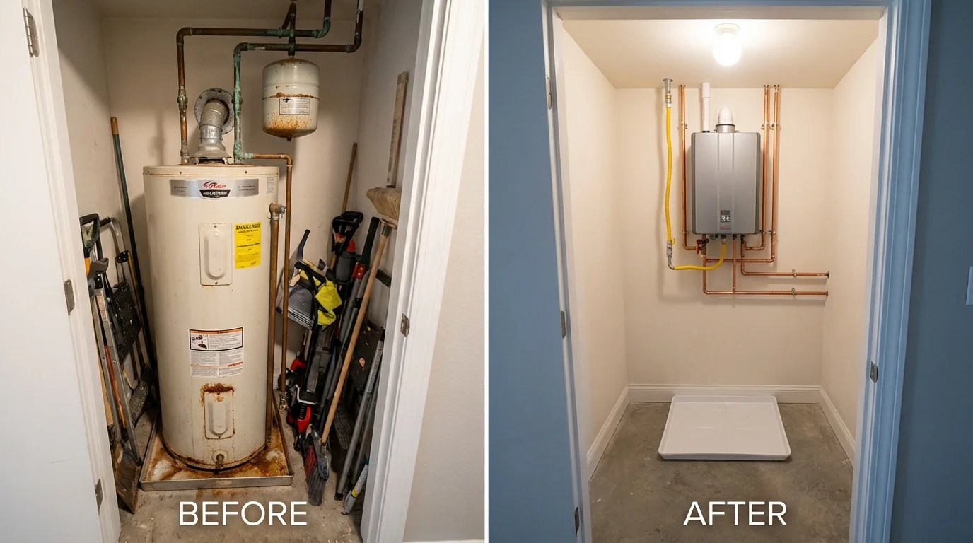 Tank water heater versus wall-mounted tankless unit comparison for Bozeman, MT homeowners